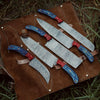 The Prometheus
Custom Handmade 4
Pieces Chef Knife Set &
Leather Roll