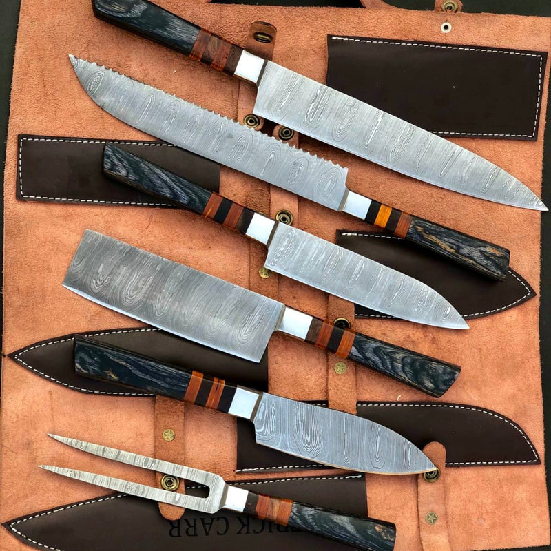 The Orchid Forged High
Quality Damascus 5
Pieces Kitchen Knife Set