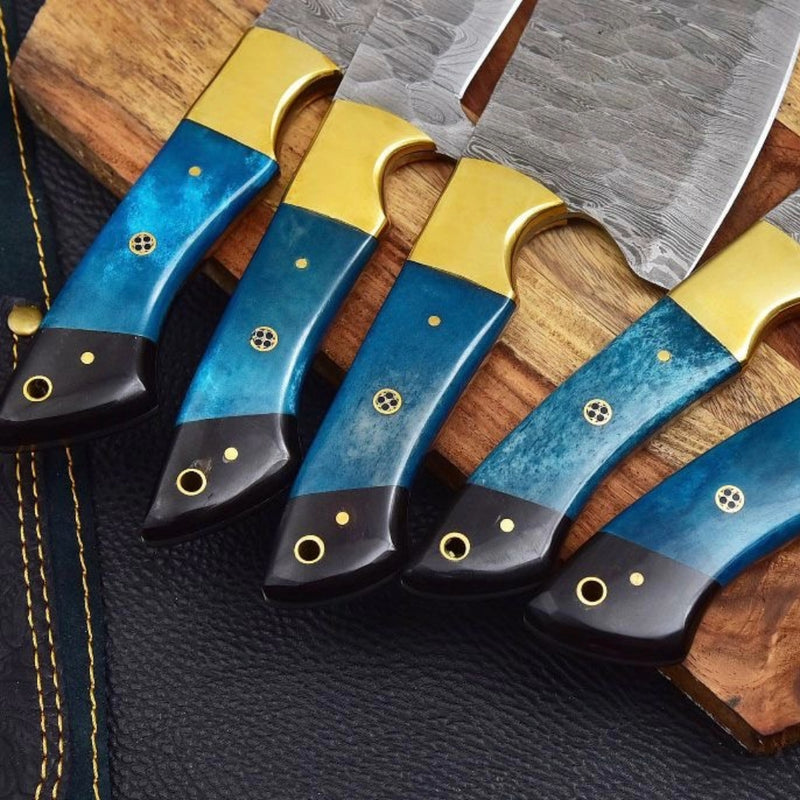 The Prometheus
Custom Handmade 4
Pieces Chef Knife Set &
Leather Roll