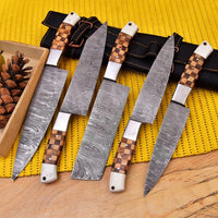 The Orchid Forged High
Quality Damascus 5
Pieces Kitchen Knife Set