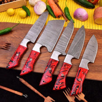 The Prometheus
Custom Handmade 4
Pieces Chef Knife Set &
Leather Roll