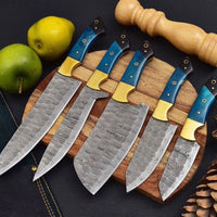 The Prometheus
Custom Handmade 4
Pieces Chef Knife Set &
Leather Roll