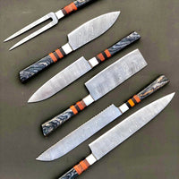 The Orchid Forged High
Quality Damascus 5
Pieces Kitchen Knife Set